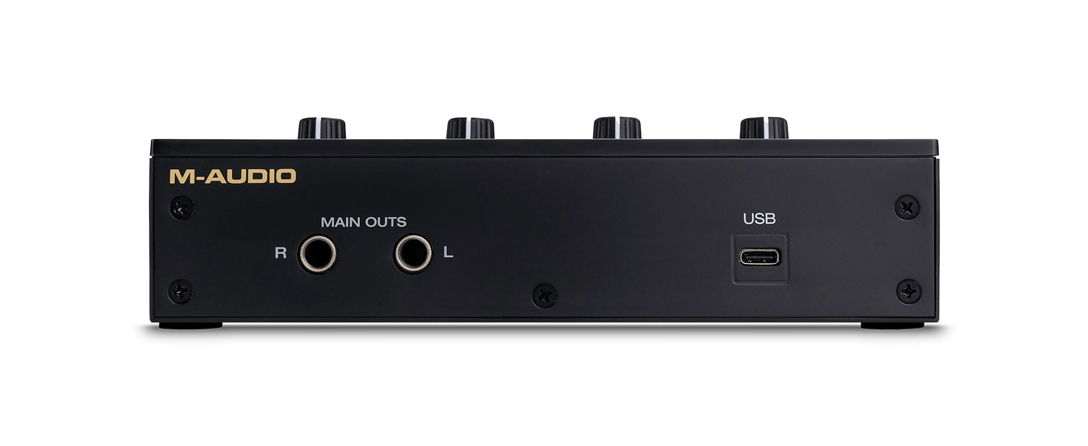 Rear view of M-Track Duo HD audio interface